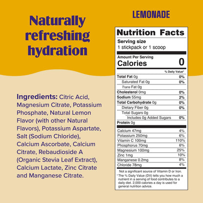 Ultima Replenisher Electrolyte Powder Drink Mix Bundle – Sugar Free – Lemonade, 30 Serving Canister and 20 Stickpacks – 6 Electrolytes and Minerals – Keto Friendly, Vegan, Non-GMO
