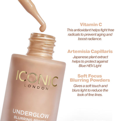 ICONIC LONDON Underglow Blurring Primer | Blurs Imperfections and Gives Skin a Radiant Glow, Cruelty-Free, Vegan Makeup Universal Shade, 0.91 Fl oz ICONIC LONDON buy supplements Au