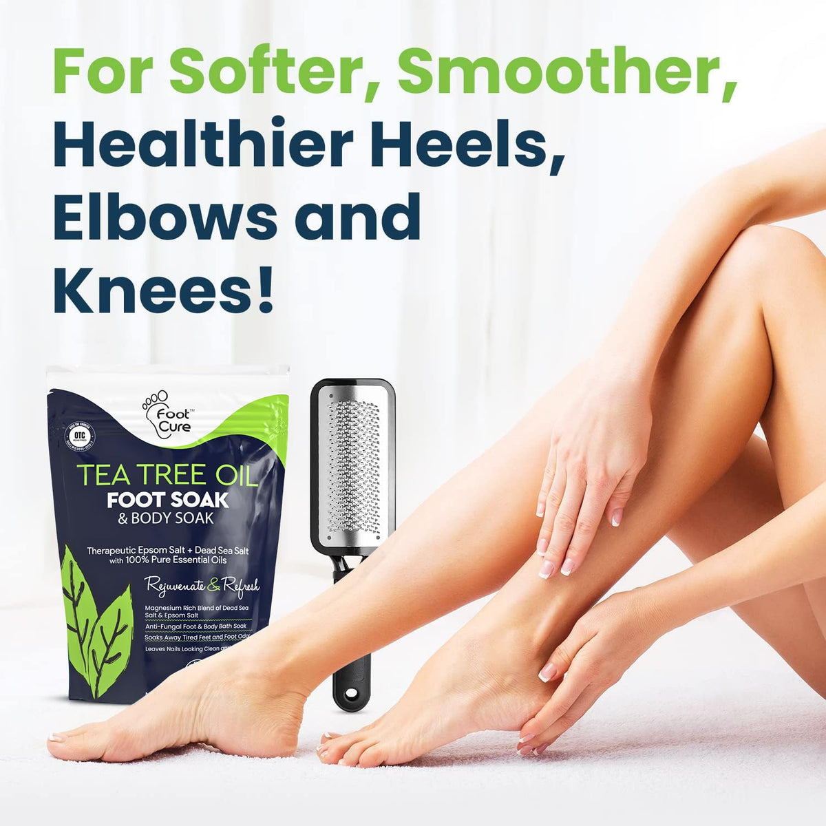 FOOT CURE Exfoliator & Callus Remover Pedicure Set – Care Kit Includes File for Dead Skin, Tea Tree Oil Soak Salts, Urea Cream 40 Percent Removal Gel Made in USA, 4 Piece FOOT CURE buy supplements Au