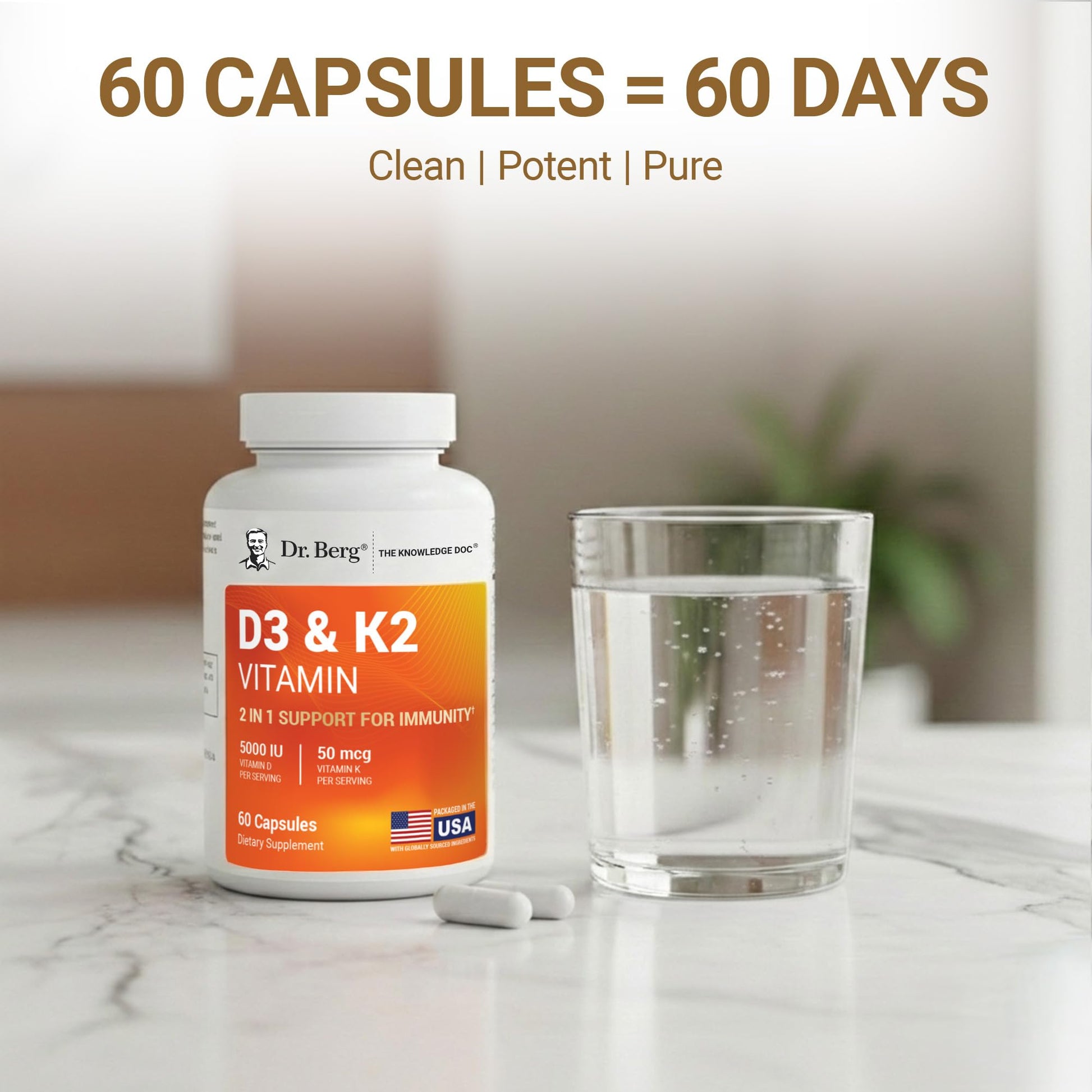 Dr. Berg Vitamin D3 & K2 5,000 IU + MK-7 – 60 Capsules – Immune, Bone & Heart Support* Supplement w/Magnesium, Zinc, B6 – 4X Lab-Tested – No Fillers – Non-GMO, cGMP, Formulated in USA Dr. Berg NutritionalsBuy Supplements Australia
