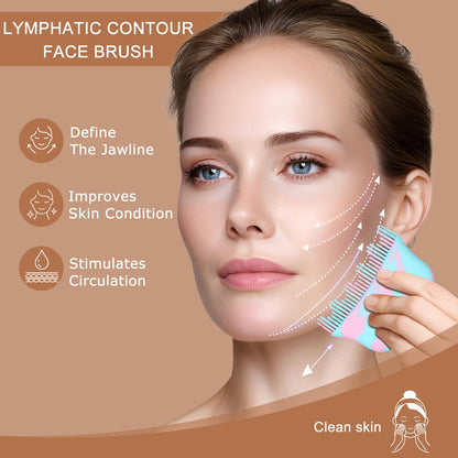 Lymphatic Contour Face Brush, Silicone Lymphatic Drainage Massager, Dry Brush Alternative to Gua Sha for Face and Body EraEleph buy supplements Au