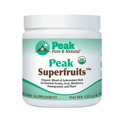 Peak Organic Superfruits - Polyphenol Rich Superfood Powder - Non-GMO Fermented Aronia Berry, Acai, Blueberry, Pomegranate, and Plum - Aging, Metabolic Health, Heart Health (30 Servings) Peak Pure & Natural buy supplements Au