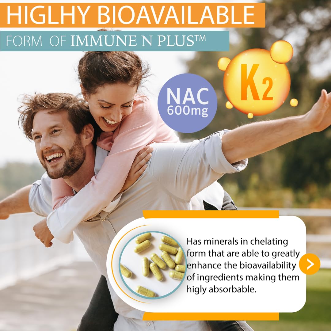 (90 Capsules), NAC 600mg, Quercetin 1,000mg, Vitamin C 500mg, Zinc 50mg, Vitamin D3 5,000iu, Selenium, Copper, Acerola, Ginger, Rutin, Citrus Bioflavonoids, Rose Hips, Echinacea, Immune N Plus 15 in 1 KAPPA NUTRITIONBuy Supplements Australia