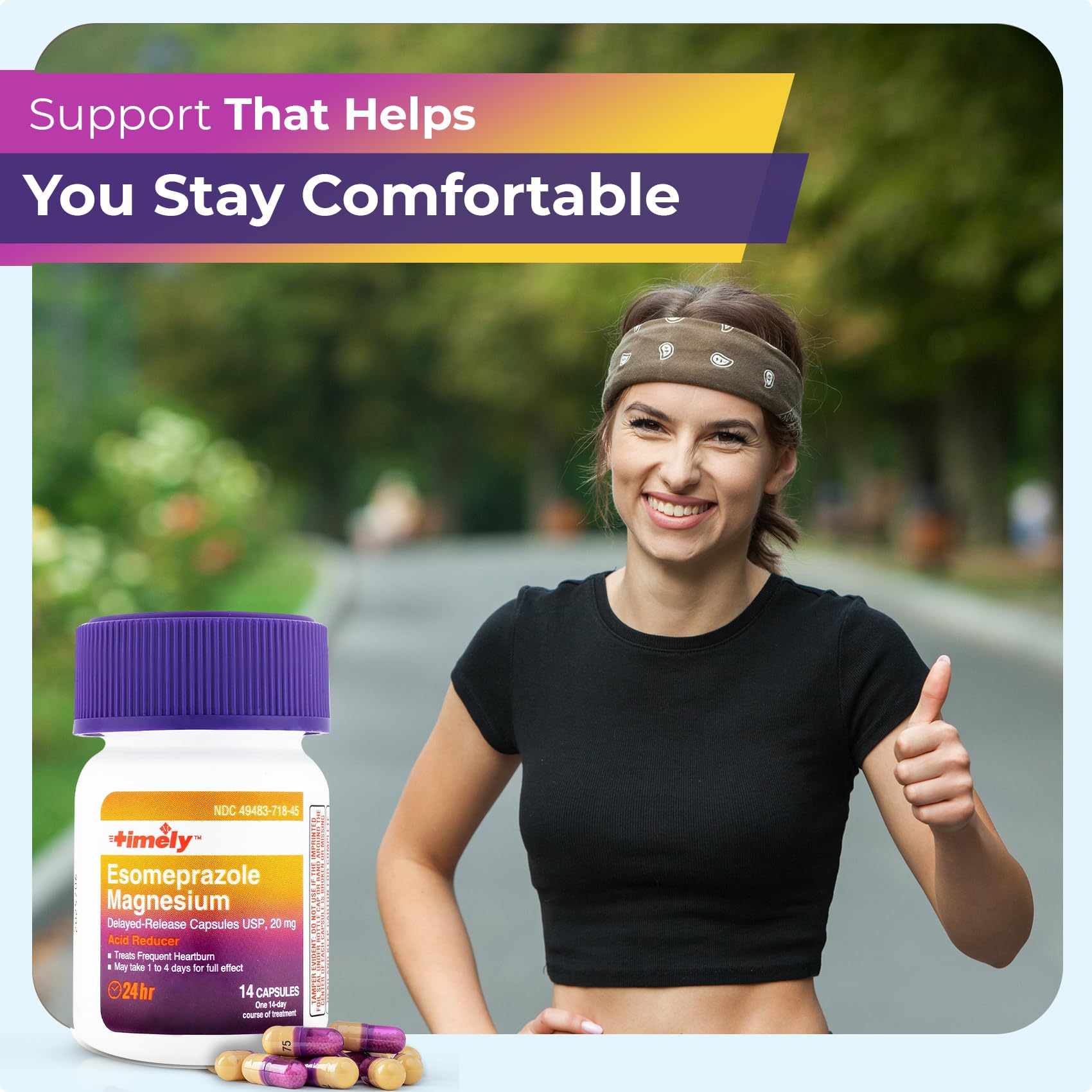 TIME-Cap Labs 42 Capsules Esomeprazole Magnesium 20mg Delayed Release - Acid Reducer & Frequent Heartburn Relief for Adults, Helps with Acid Reflux & Heartburn TIME-CAP LABS, INC. buy supplements Au