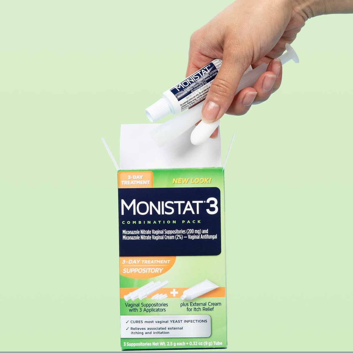 Monistat 3-Day Yeast Infection Treatment for Women, 3 Miconazole Vaginal Suppositories & External Itch Relief Cream (9g Tube) Combo Pack Monistat buy supplements Au