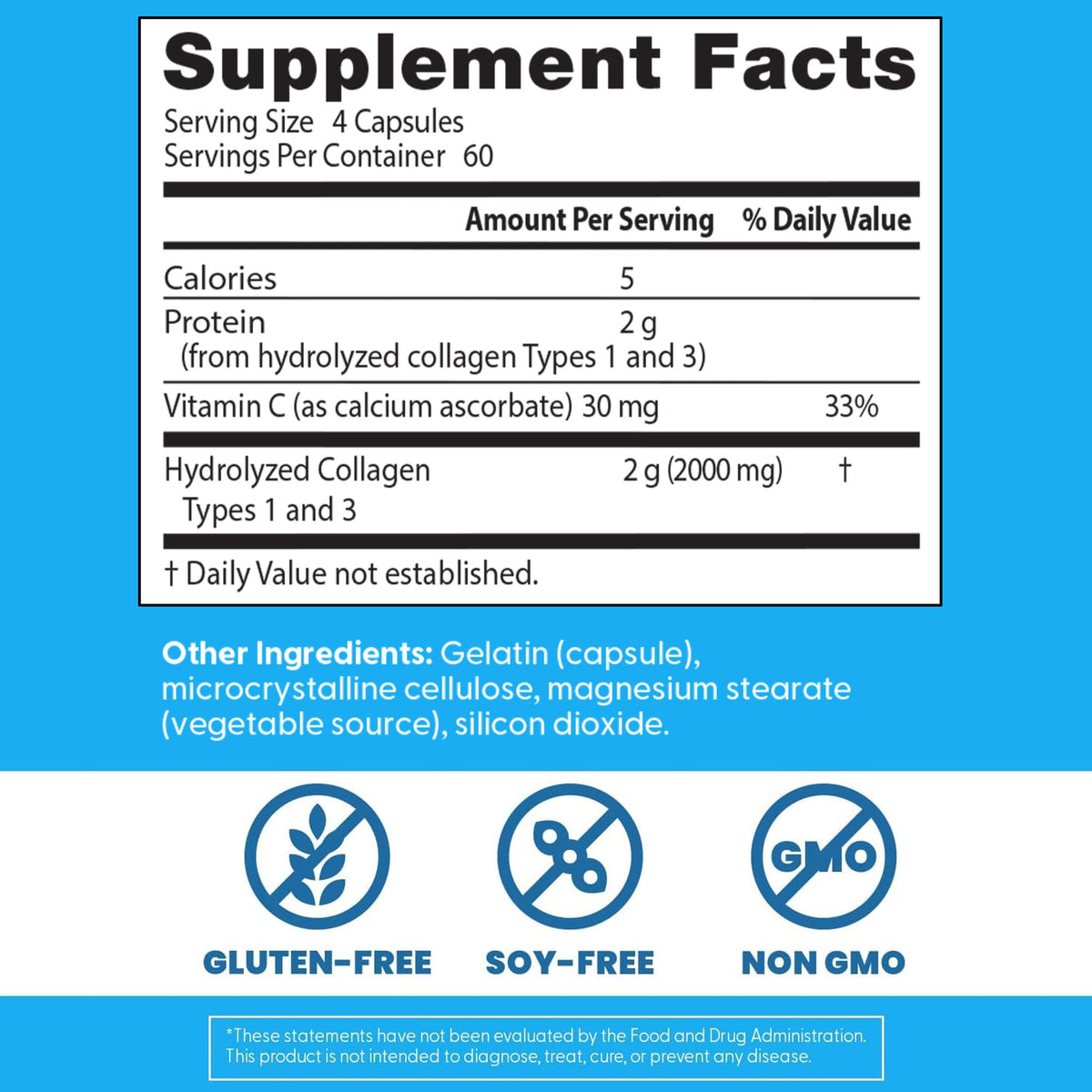 Doctor's Best Collagen Types 1 & 3 with Vitamin C, Non-GMO, Gluten Free, Soy Free, Supports Hair, Skin, Nails, Tendons & Bones, 500 mg, 240 Caps (DRB-00263) Doctor's BEST buy supplements Au