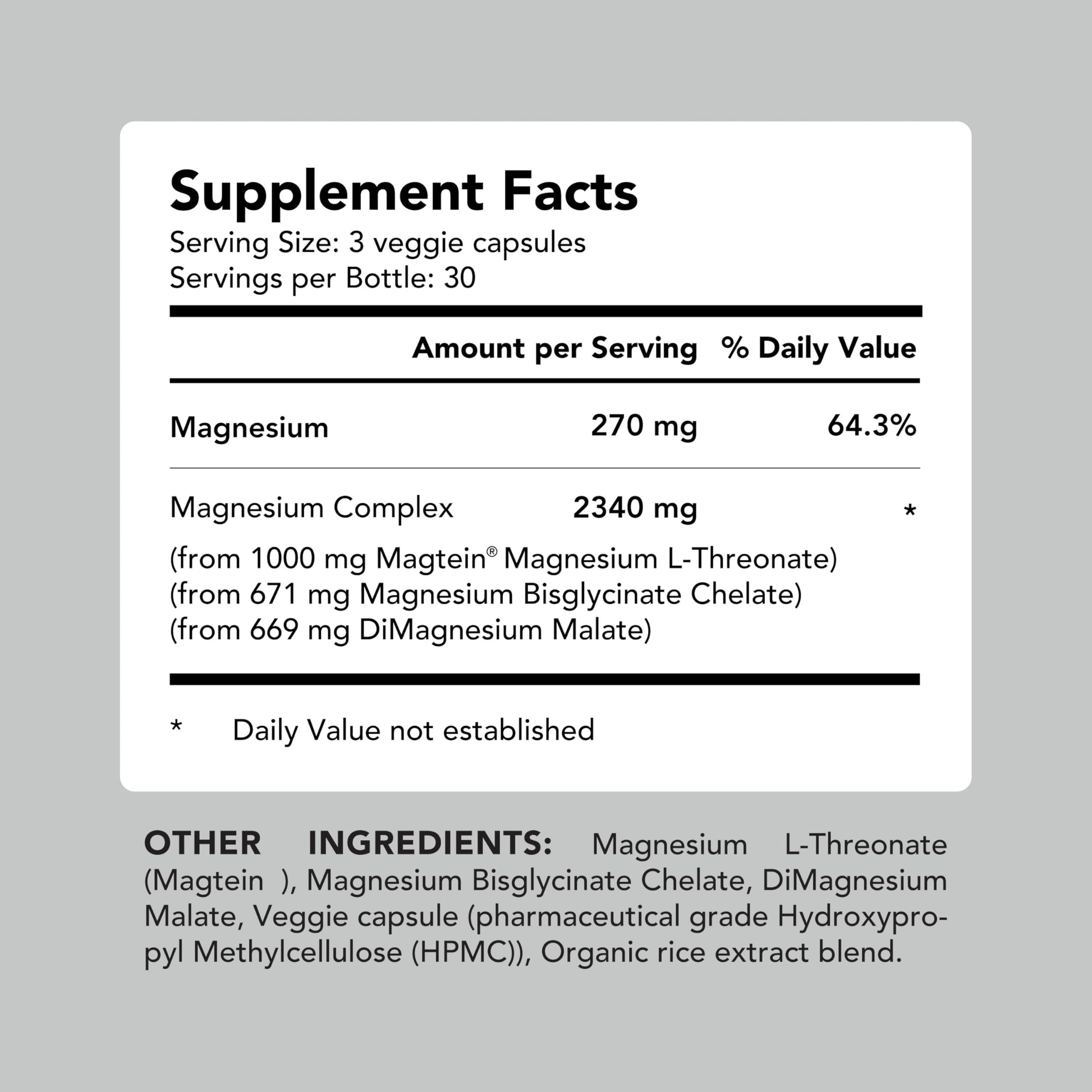 AMANDEAN Magtein Magnesium Complex. L-Threonate, Glycinate, Malate Triple Blend Chelated Magnesium Supplement. 90 Veggie Capsules. High Absorption Branded Ingredients. Brain Health, Sleep, Calm*. AMANDEAN buy supplements Au