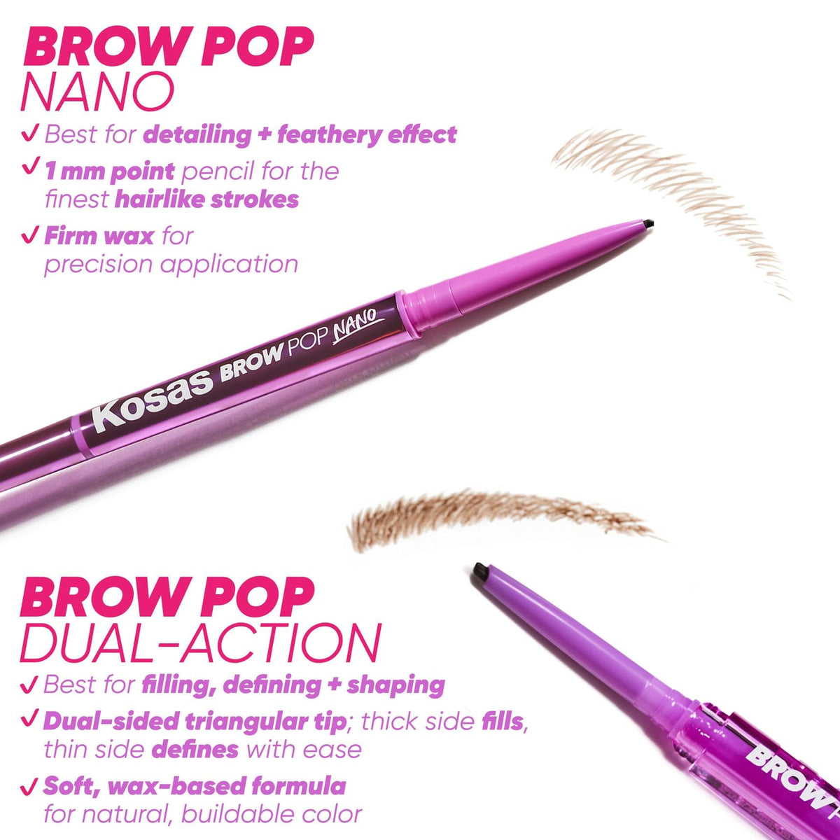 Kosas Brow Pop Eyebrow Pencil – Brow Pencil with Spoolie, Medium Brown Kosas buy supplements Au