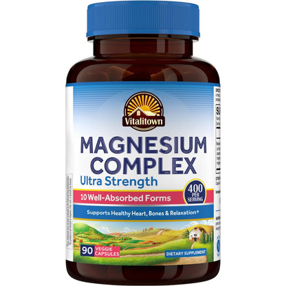 Vitalitown Magnesium Complex supplement bottle on a white background