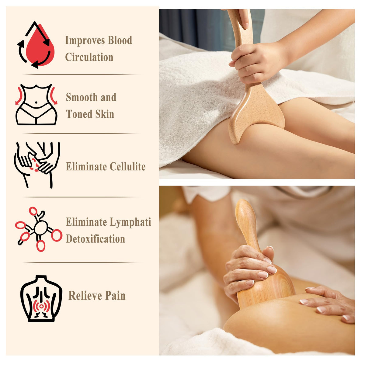 Xokocli 7-in-1 Wood Therapy Massage Tools Lymphatic Drainage Massager for Muscle Pain Relief | Maderoterapia Kit Body Sculpting Tools for Anti-Cellulite, Body Shaping Xokocli buy supplements Au