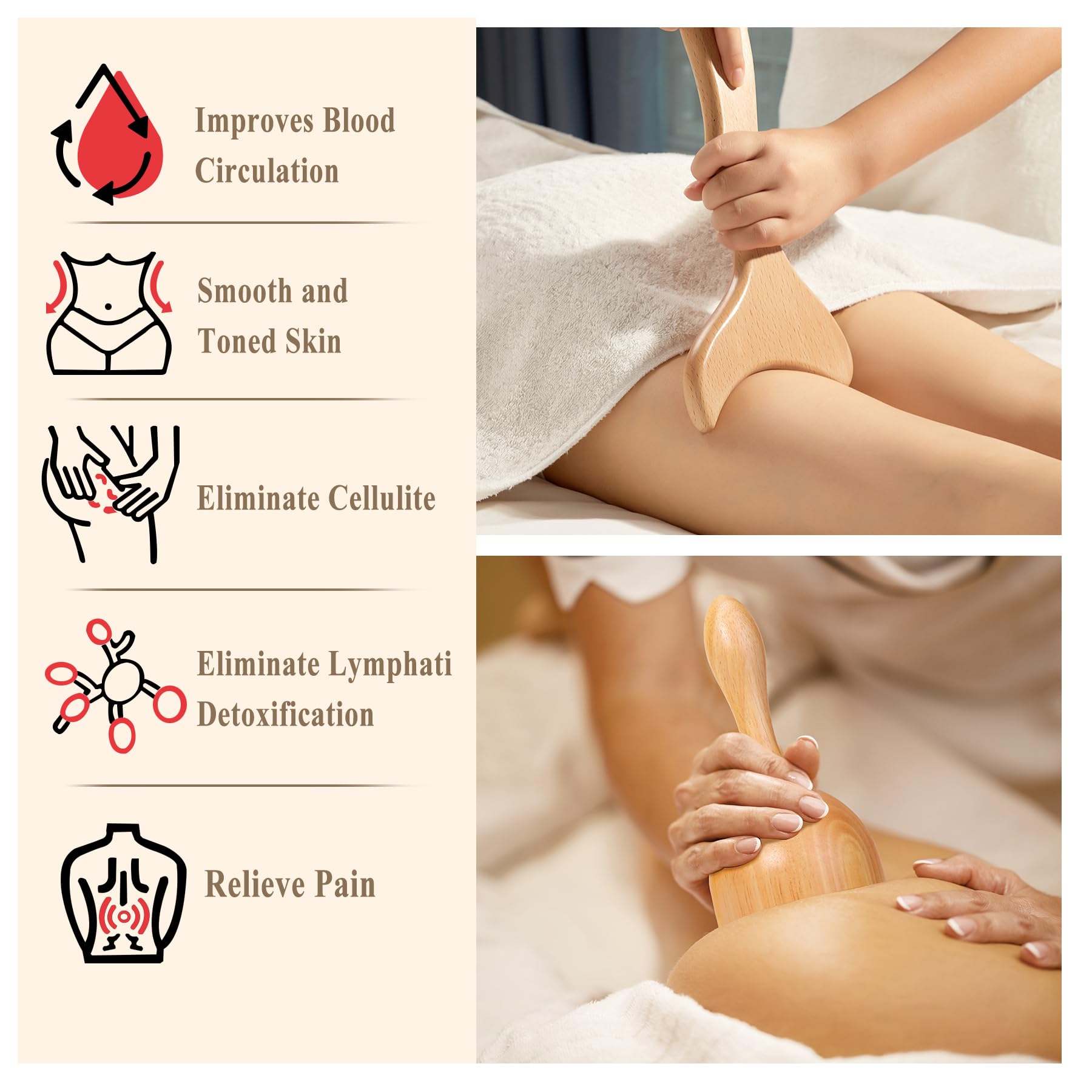 Xokocli 7-in-1 Wood Therapy Massage Tools Lymphatic Drainage Massager for Muscle Pain Relief | Maderoterapia Kit Body Sculpting Tools for Anti-Cellulite, Body Shaping Xokocli buy supplements Au