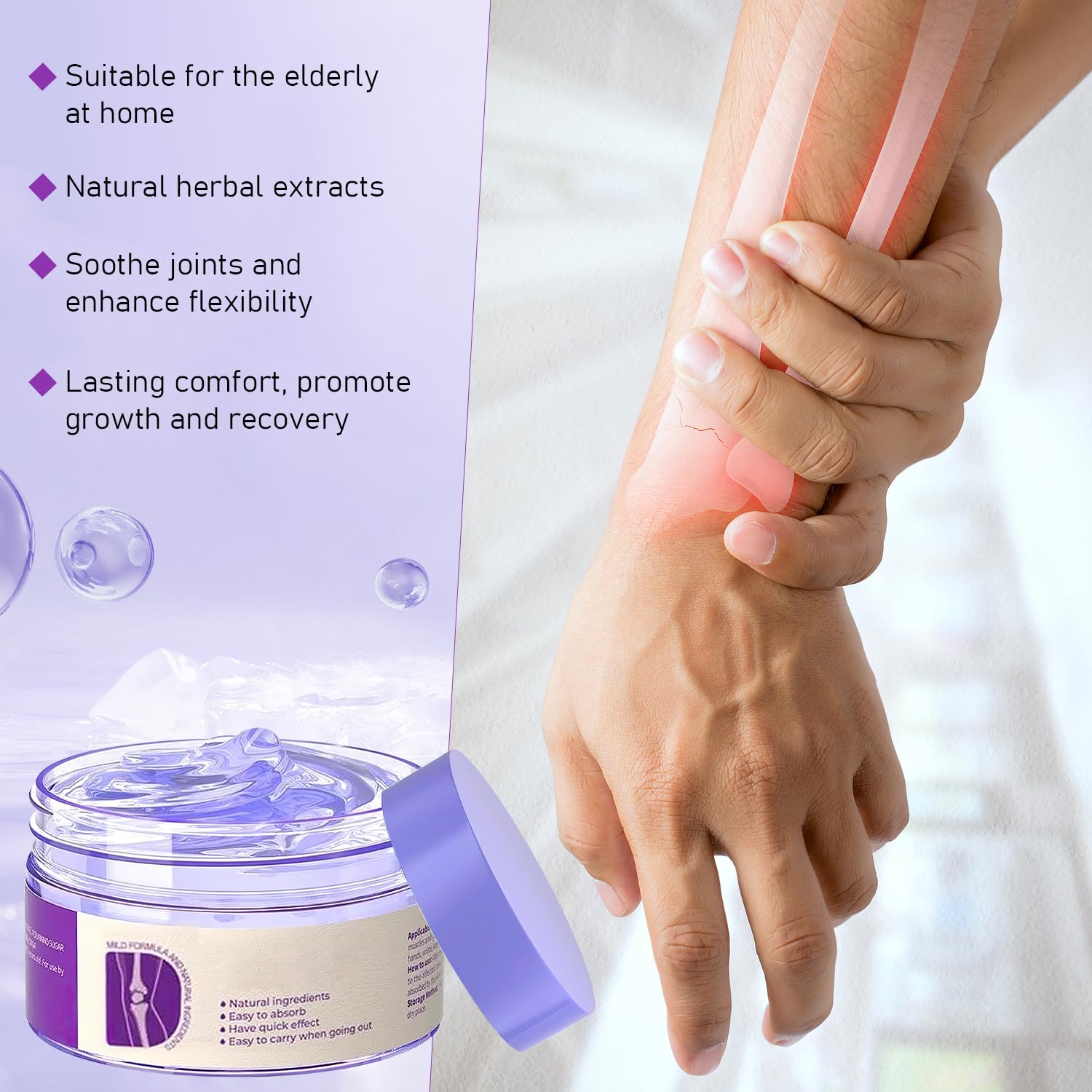 Soothing Relief Massage Gel, Joint Gel Purple Gel Cooling Activities Throughout The Body, Soothing Knees, Lumbar, Neck, Back, Shoulders, Hands, and Feet iaredonBuy Supplements Australia