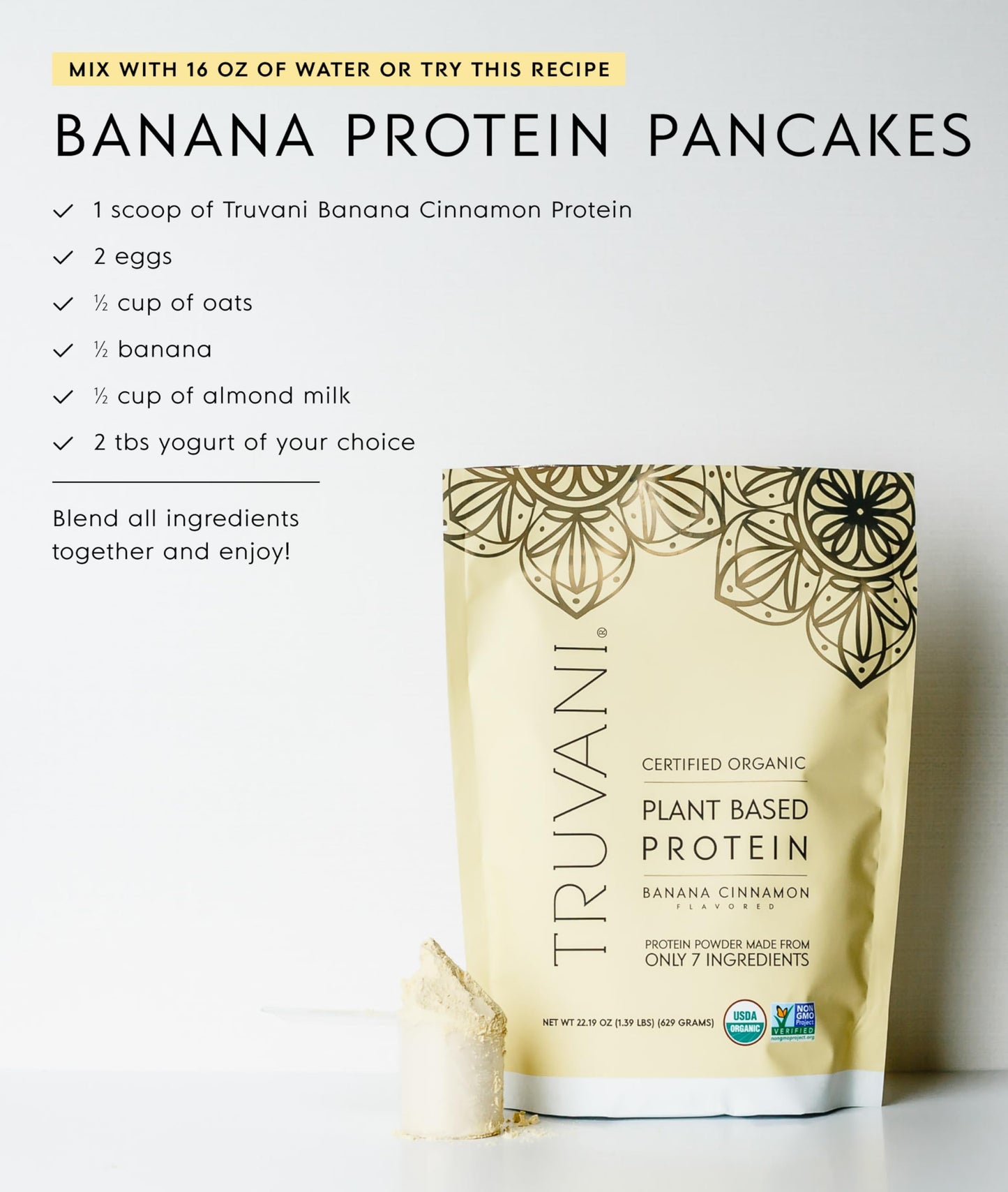 Truvani Organic Plant Based Protein Powder | Strawberry | 10 Servings | Vegan | 20g Pea Protein | Single Serving Travel Packets | Keto | Gluten & Dairy Free | Low Carb