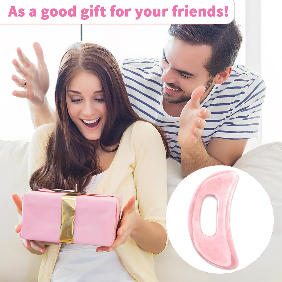 Qiifaiikooii Large Gua Sha Massage Tool for Body Back,Lymphatic Drainage Anti Cellulite,Resin(Pink/7.1In) Qiifaiikooii buy supplements Au