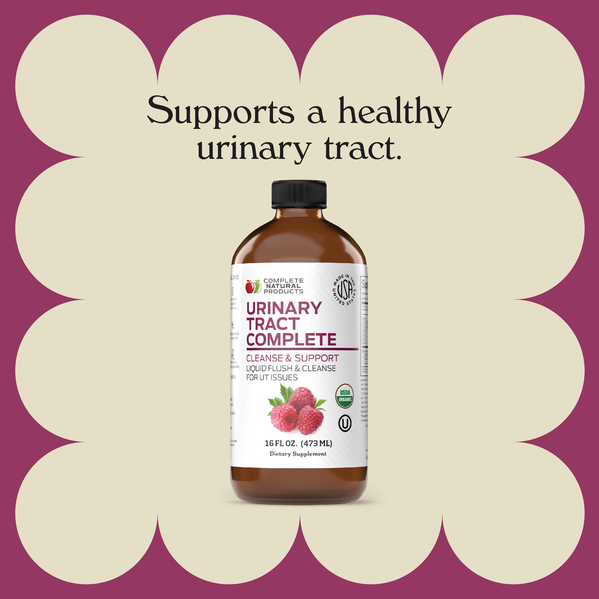 Complete Natural Urinary Tract Complete 8oz - Liquid Supplement for Urinary Tract Health with Organic Cranberry, D-Mannose, Beet Root, Fennel Seed, and Turmeric Complete Natural ProductsBuy Supplements Australia