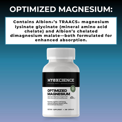 MYOXCIENCE Optimized Magnesium Glycinate + Magnesium Taurate (as ATAmag®) for High Brain Bioavailability to Support Stress Relief and Sleep | 80 Servings MYOXCIENCE buy supplements Au