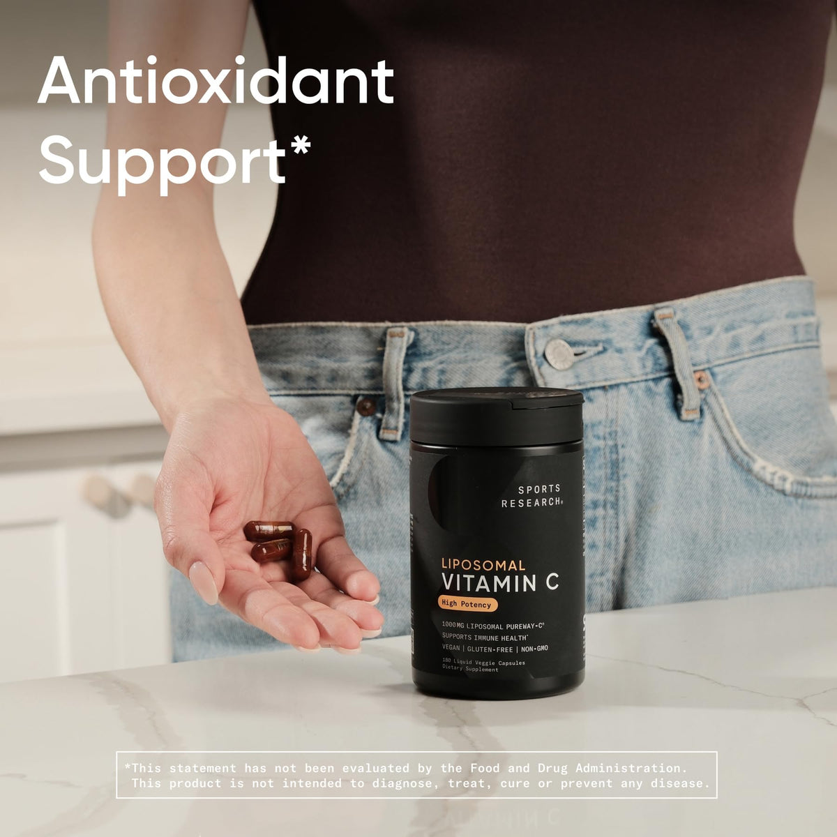 Sports Research® High Potency Liposomal Vitamin C Supplement 1000 mg – Certified Vegan, Non-GMO, Gluten Free | Antioxidant & Immune Support | Ascorbic Acid Vitamin C | 180 Liquid Veggie Capsules Sports Research buy supplements Au