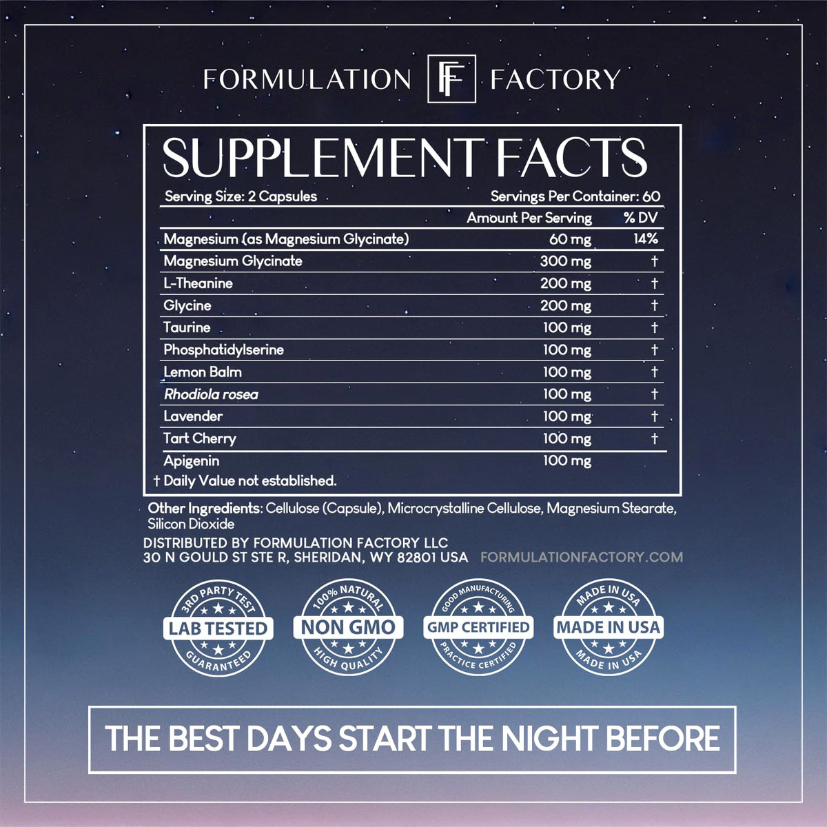 The Night Before 10-in-1 Midnight Maximizer Sleep Aid, Stress Relief, Cognition, Relaxation, Recovery, Focus, Magnesium Glycinate, L-Theanine & More, (120 Capsules – 2 Month Supply) Formulation FactoryBuy Supplements Australia