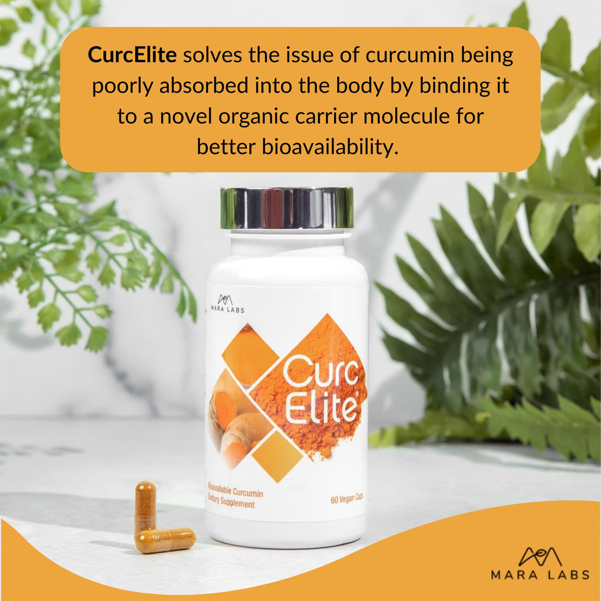 Mara Labs CurcElite Curcumin | Turmeric Extract 95% Curcuminoids | Vegan, No Fillers, and Non-GMO | 60 Vegan Capsules BrocElite buy supplements Au