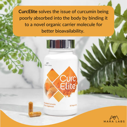 Mara Labs CurcElite Curcumin | Turmeric Extract 95% Curcuminoids | Vegan, No Fillers, and Non-GMO | 60 Vegan Capsules BrocElite buy supplements Au