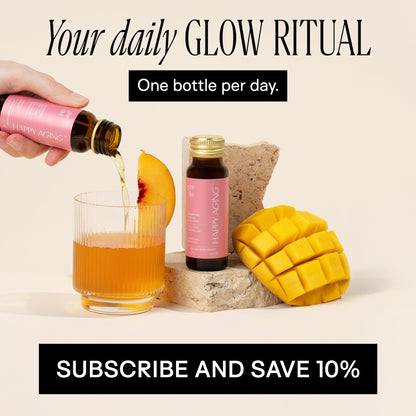 Happy Aging Marine Collagen Peptides Glow Shot 10,000mg - Liquid Collagen for Women with Liposomal Delivery - Promotes Skin Hydration, Elasticity & Radiance - Supports Hair & Nails, 10 Shots Happy Aging buy supplements Au