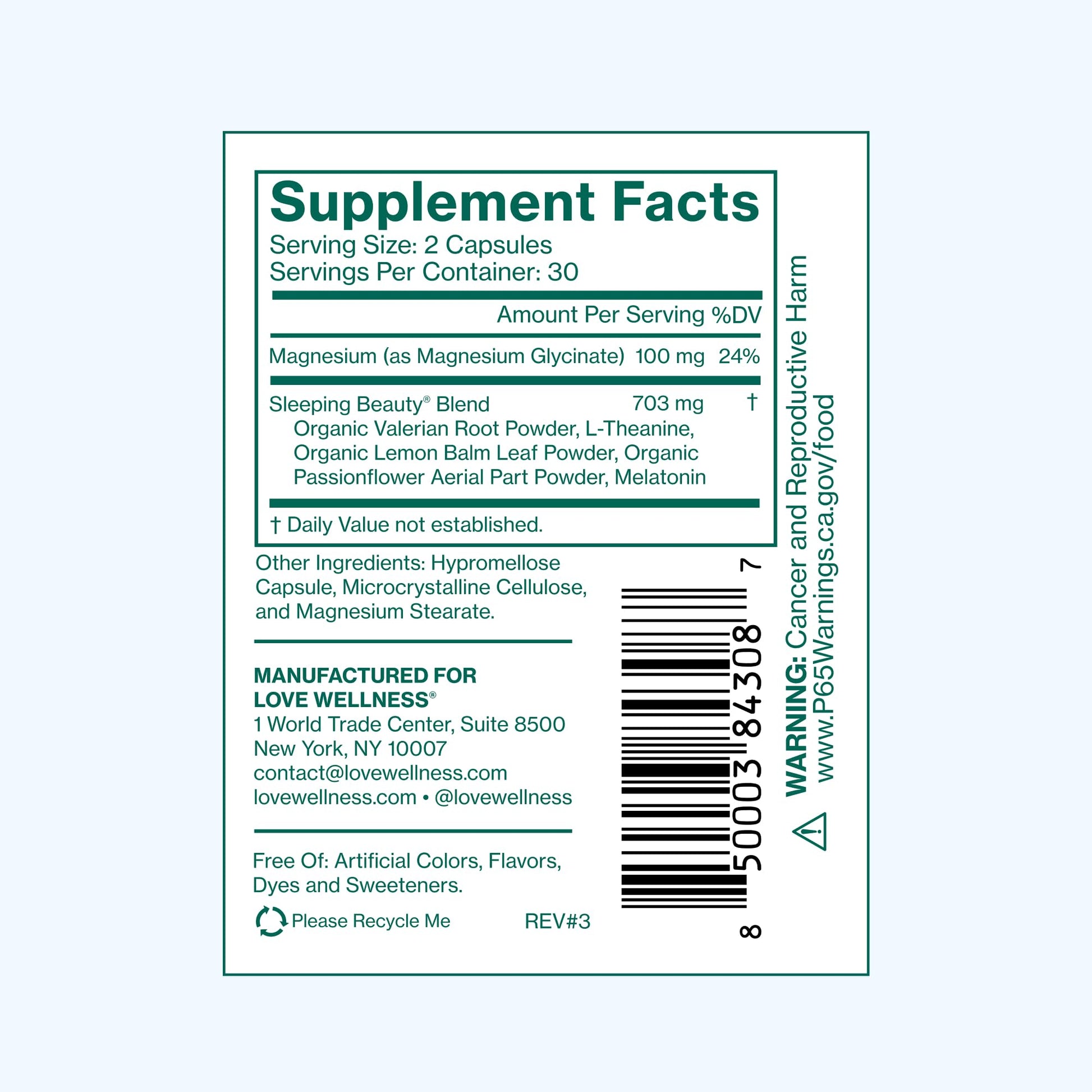 Love Wellness Sleeping Beauty | Sleep Support with Melatonin, Magnesium & L-Theanine | Promotes Restful Sleep, Relaxation & Calmness | Organic Valerian Root Powder & Lemon Balm | 60 Count Love Wellness buy supplements Au