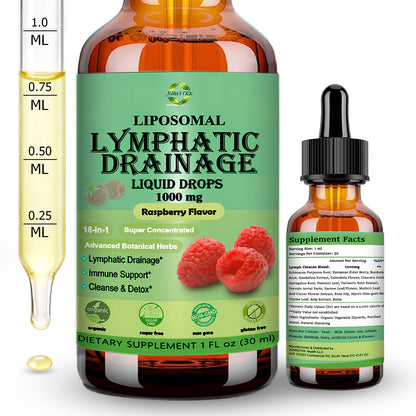 Lymphatic Drainage Drops, 18-in-1 Herbal Lymph System Support w. Echinacea Elderberry Dandelion Burdock Root Cleavers for Lymphatic Cleanse Detox Immune Support, Liposoaml for Max Absorption JUIWEFKK buy supplements Au