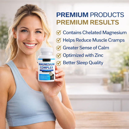 Magnesium Complex for Women & Men 1000mg — 7-in-1 Magnesium (Glycinate, Citrate & Malate) for Sleep Support, Stress Relief, Muscle Recovery — Vegan, 60 Capsules ElixAid buy supplements Au
