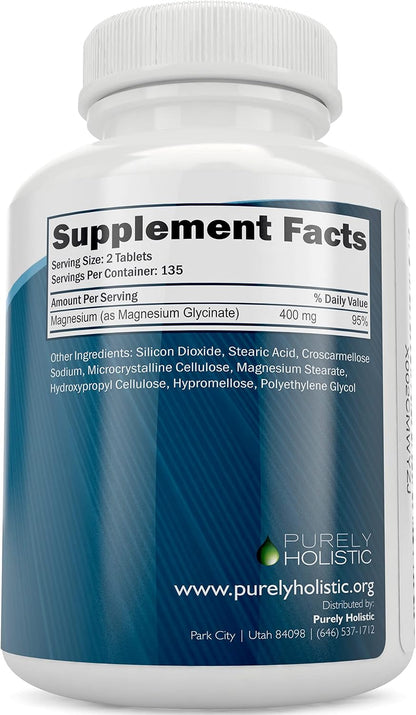 Magnesium Glycinate 400mg + Organic Turmeric Curcumin 700mg with Bioperine Providing 95% Curcuminoids - 270 Tablets & 120 Capsules - Vegan Bundle