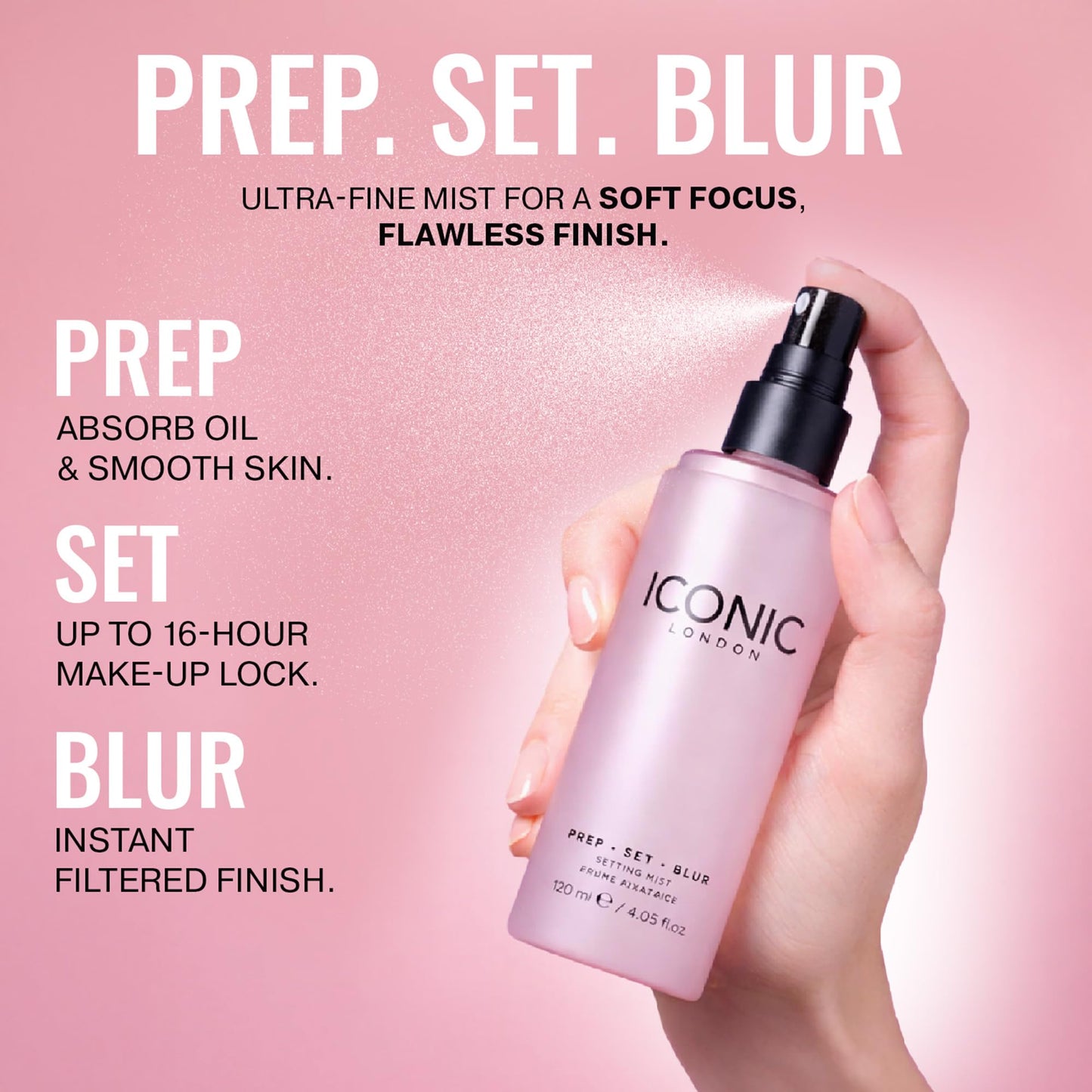 ICONIC LONDON Prep Set Blur Setting Spray | Makeup Fixing Spray, Blurs Imperfections and Gives Skin a Radiant Glow, Vegan Makeup, 30 mL / 1 Fl Oz. ICONIC LONDON buy supplements Au