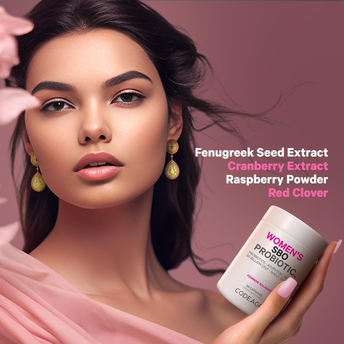 Codeage Women’s Probiotics Supplement - 50 Billion CFUs - SBO Probiotics & Prebiotics - Cranberries - Feminine Health - Fermented Botanical Blend, Whole Food Supplement - Vegan, Non-GMO - 60 Capsules CodeageBuy Supplements Australia