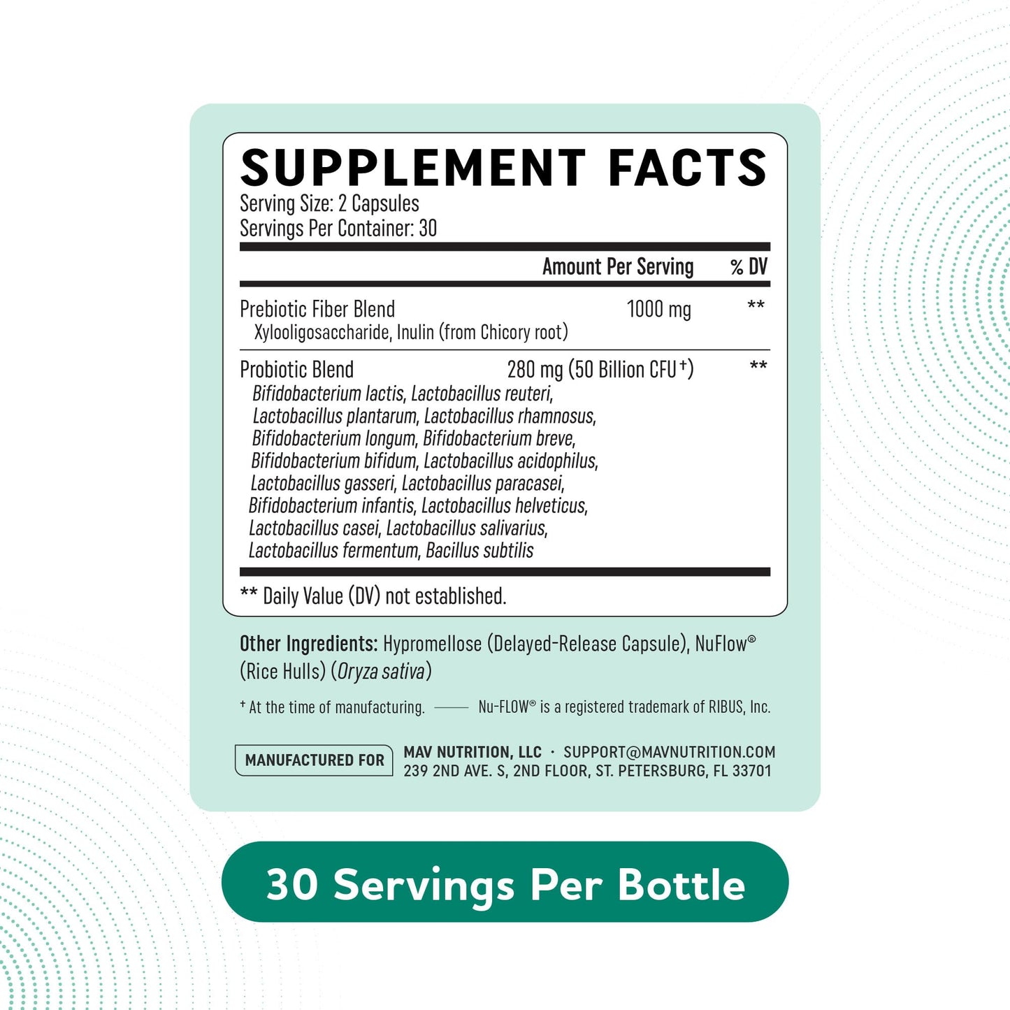 Prebiotics and Probiotics | 50 Billion CFU, 16 Probiotic Strains & Inulin Prebiotic Fiber | Delayed Release Capsules | Gut Health Support | Prebiotics and Probiotics for Women & Men | Non-GMO | 60 Ct