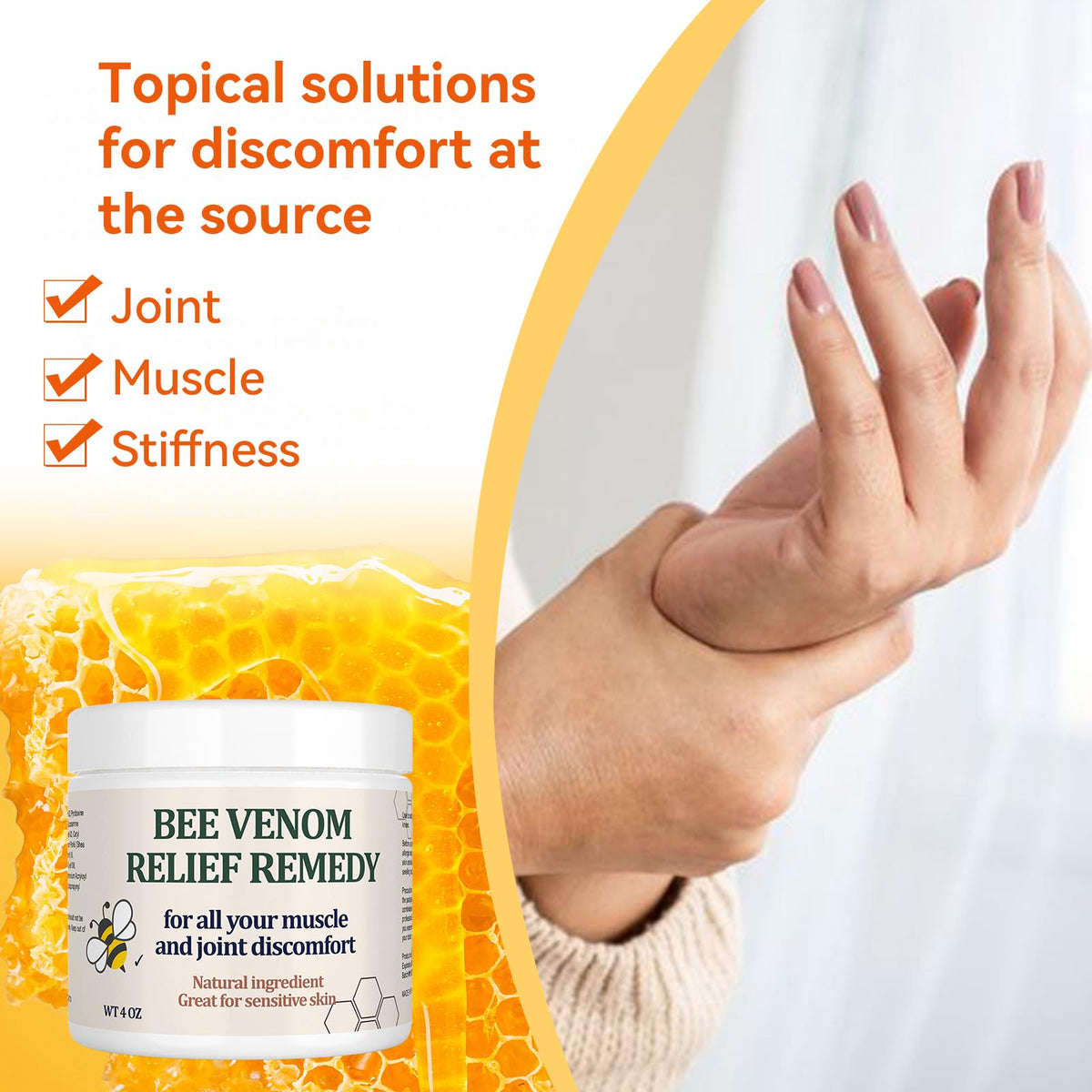 KOKOMAANE Bee Venom Muscle Bone Cream, Fast Acting, for Back, Neck, Hand, Foot, Knee, Muscle, Shoulder, Topical, Wrist, Elbow, Hip, Nerve, Plantar, Ankle, Foot discomfort, Vitamin B6 KOKOMAANEBuy Supplements Australia