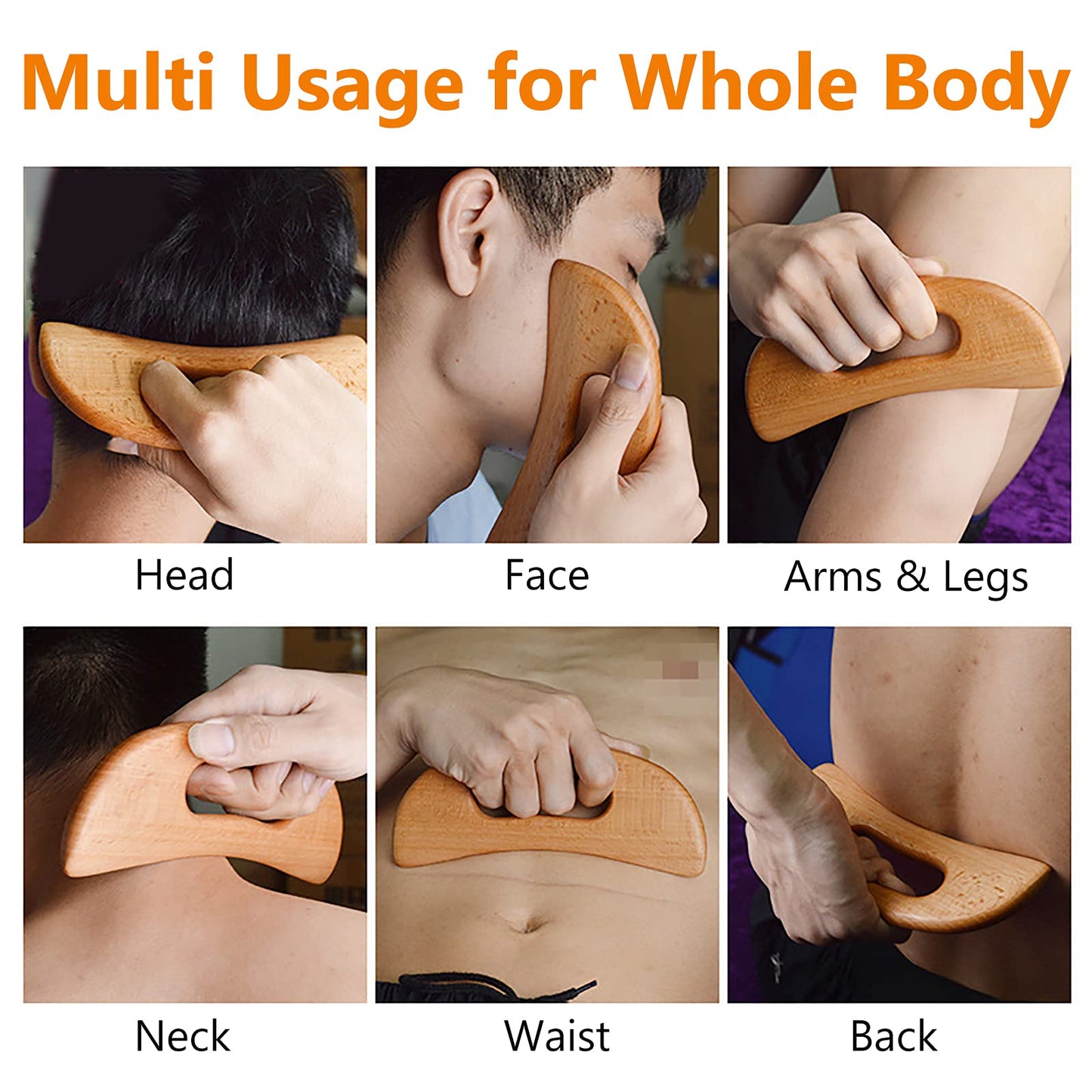 FKYzixeh Lymphatic Drainage Massager, Wooden Gua Sha Tool for Body, Manual Massage Scraper for Anti Cellulite and Relieve Muscle Fatigue, Body Gua Sha Paddle (Style A) FKYzixeh buy supplements Au