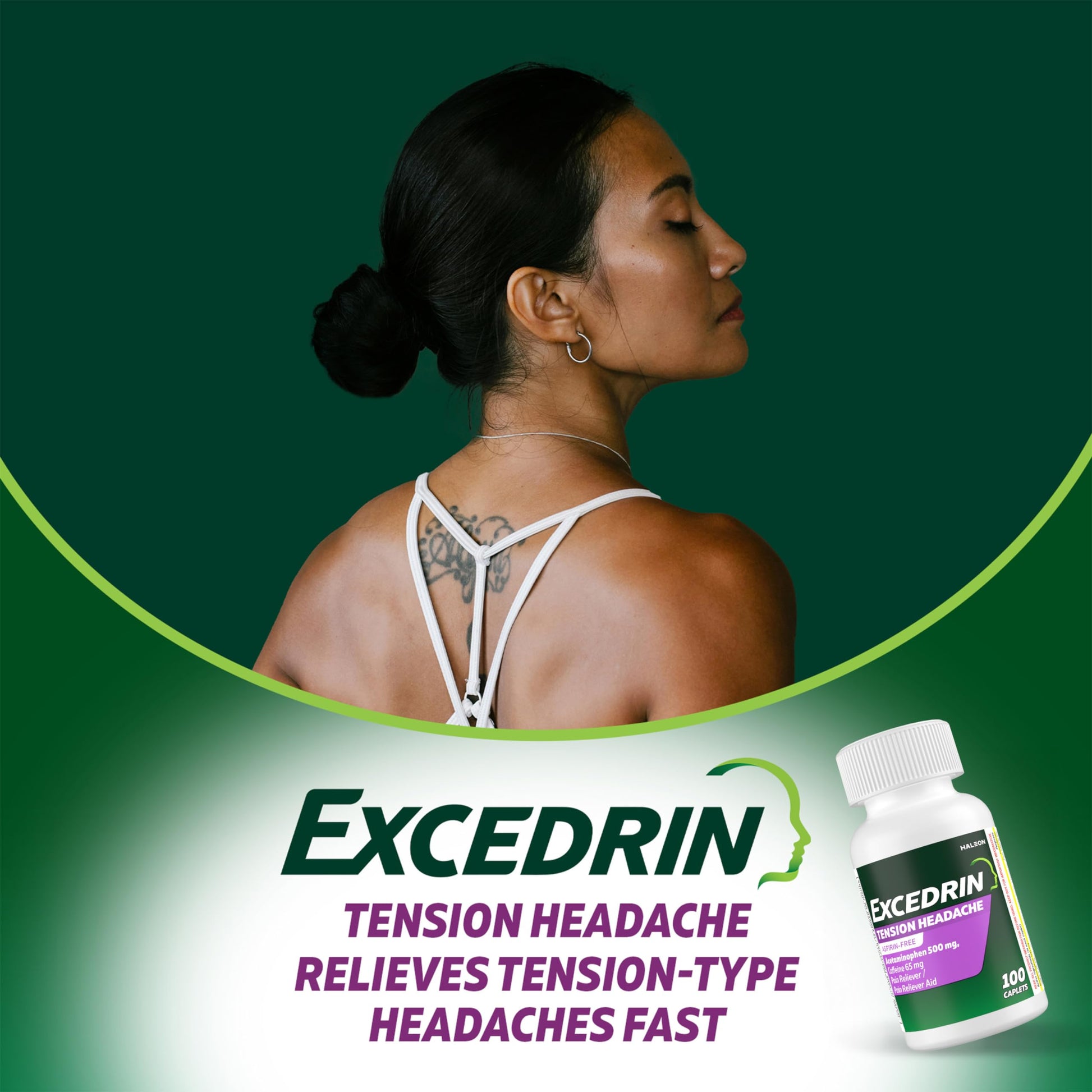Excedrin Tension Headache Relief Caplets, Acetaminophen 500mg, Caffeine 65mg, Pain Reliever, Aspirin-Free, 100 Count Excedrin buy supplements Au