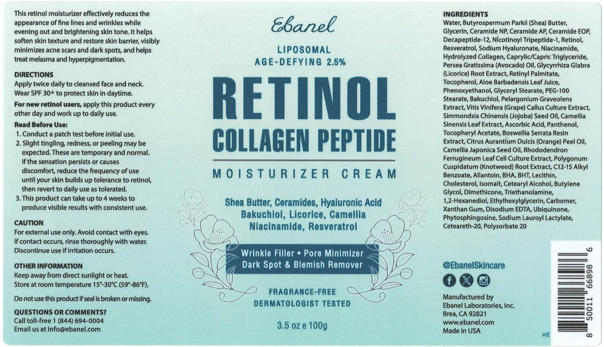 Ebanel Bundle of 2.5% Retinol Moisturizer and Serum