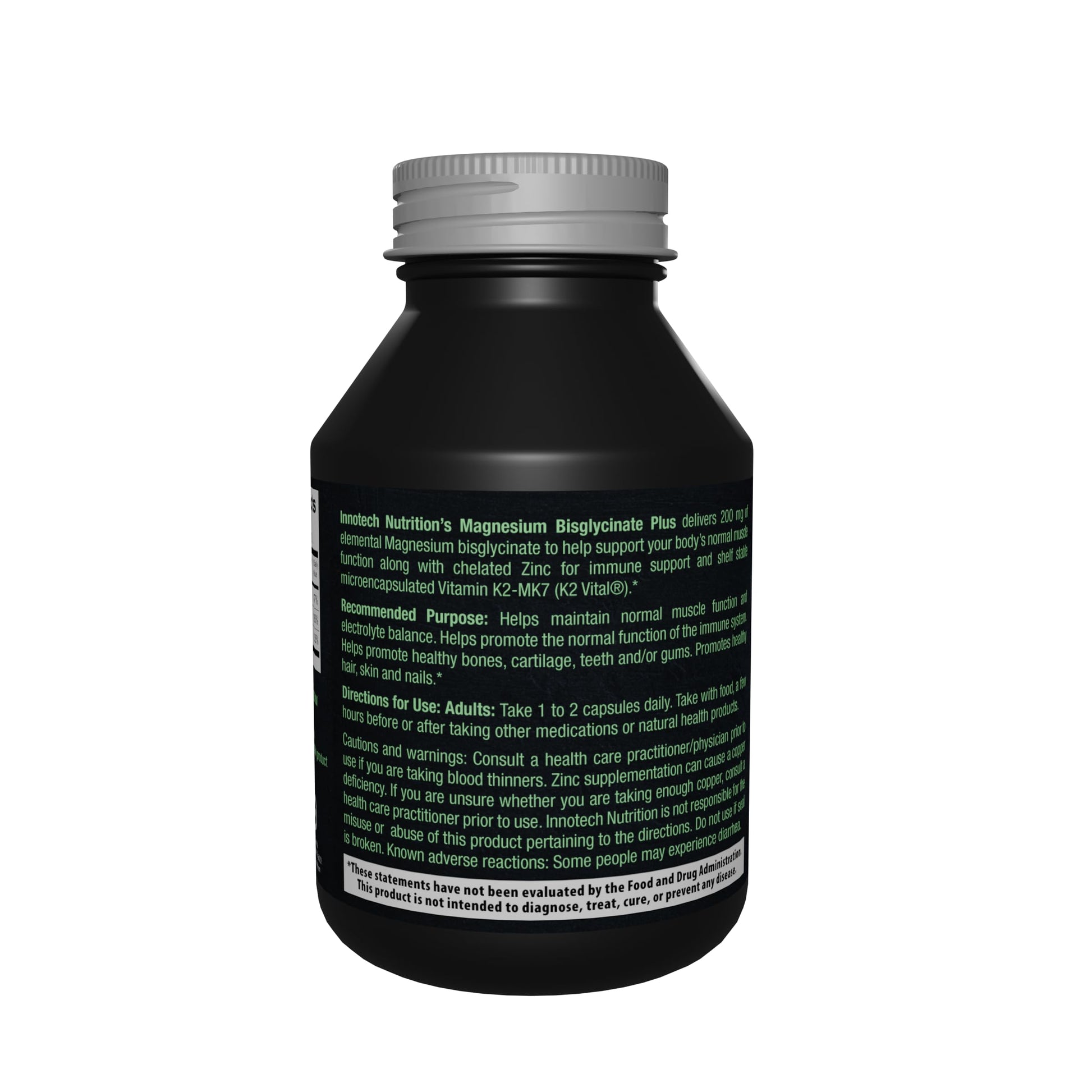 Innotech Nutrition Magnesium Plus Muscle Bone & Sleep Support Magnesium Bisglycinate Zinc & Vitamin K2 120 Vegan Capsules Innotech Nutrition Solutions buy supplements Au
