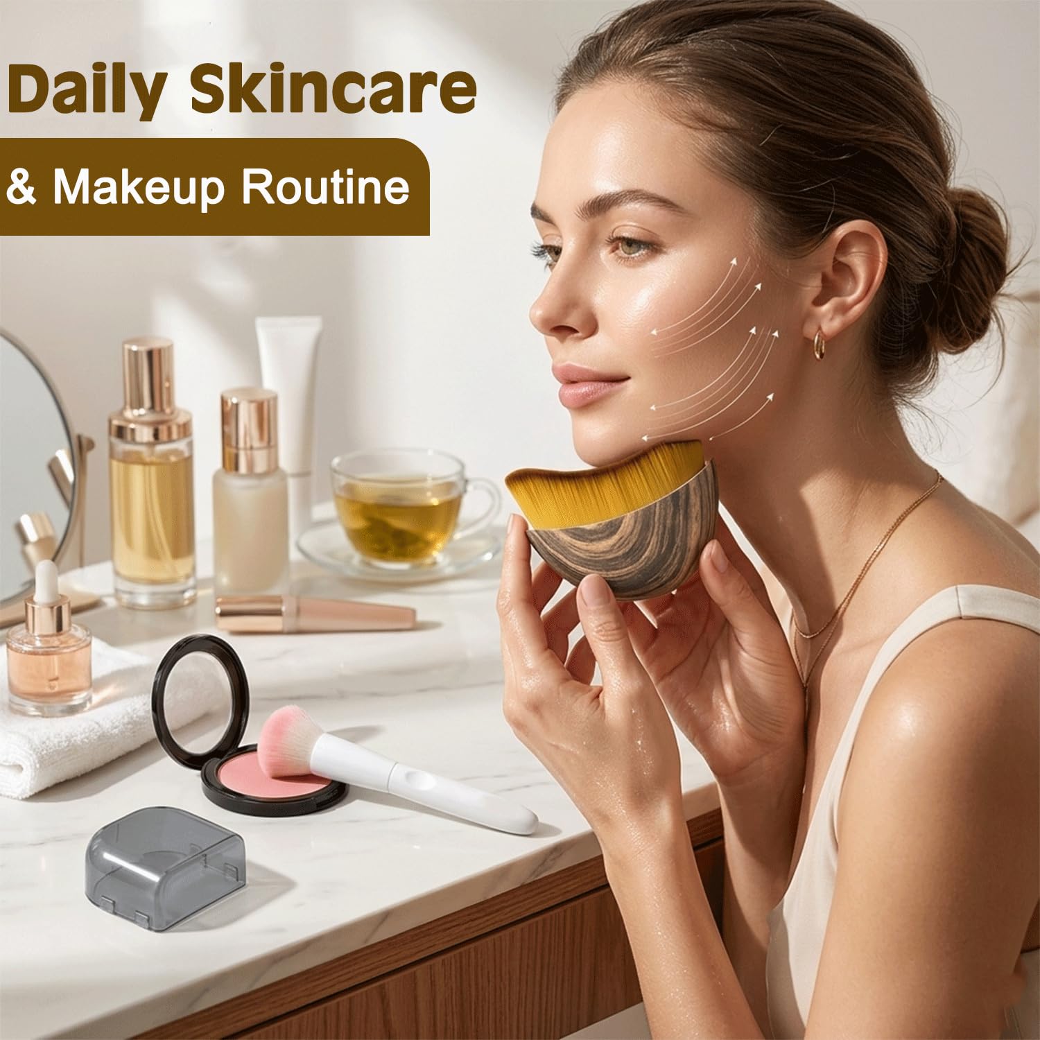 2 pcs Lymphatic Contour Face Brush with Cosmetic Mask Brush, Lymphatic Drainage Massager for Sculpting & Puffiness Reduction, Soft Bristle Face Contour Lymphatic for Skin Precisely and Relieve Fatigue LE SACHI COLLECTIVE buy supplements Au