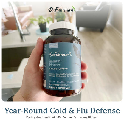 Dr. Fuhrman All Natural Immune Support Supplement | Whole-Food Derived Vitamin for Immunity Defense | Organic Mushrooms, & Berries | Organic Lion’s Mane, Maitake, Reishi, and Elderberry | 120 Caps Dr. Fuhrman buy supplements Au