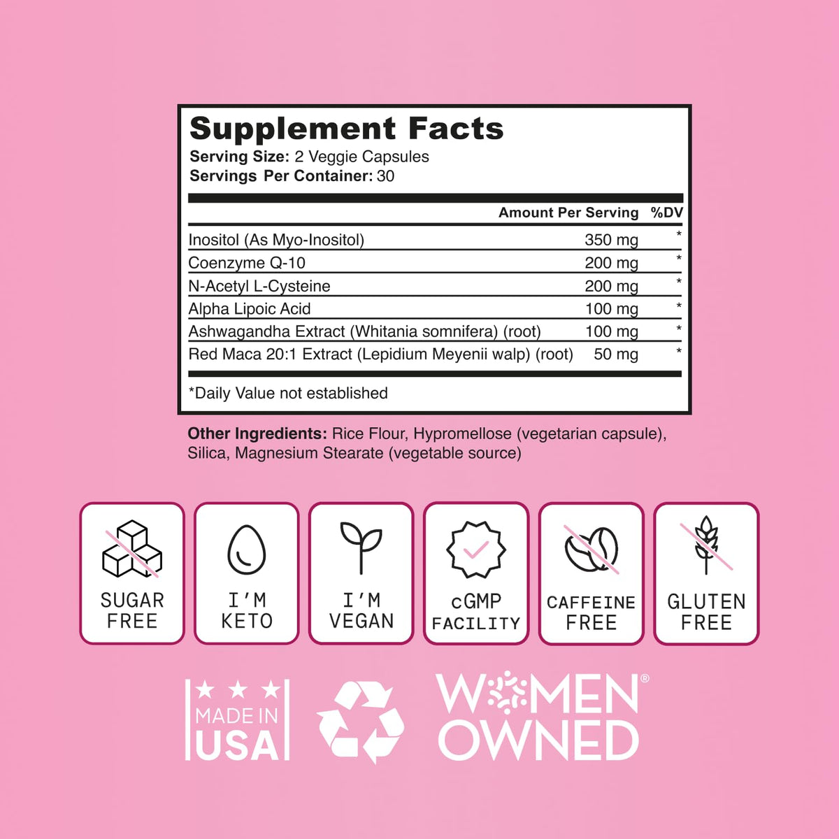 SELF NUTRITION Fertility Support for Women | Conception for Her, Coenzyme Q10, Ashwagandha, Myo-Inositol & More| Support Cycle Regularity & Ovulation| Vegan, Non-GMO, USA Made-60 Capsules SELF NUTRITION buy supplements Au