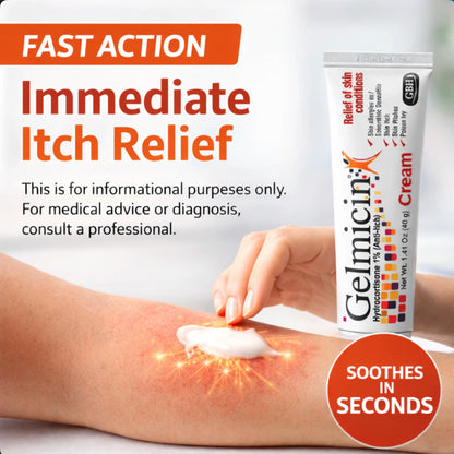 Gelmicin Cream 40g Skin Allergies, Skin Itch, Skin Rashes, Poison Ivy Relief- Contains 1.41 oz Gelmicin buy supplements Au