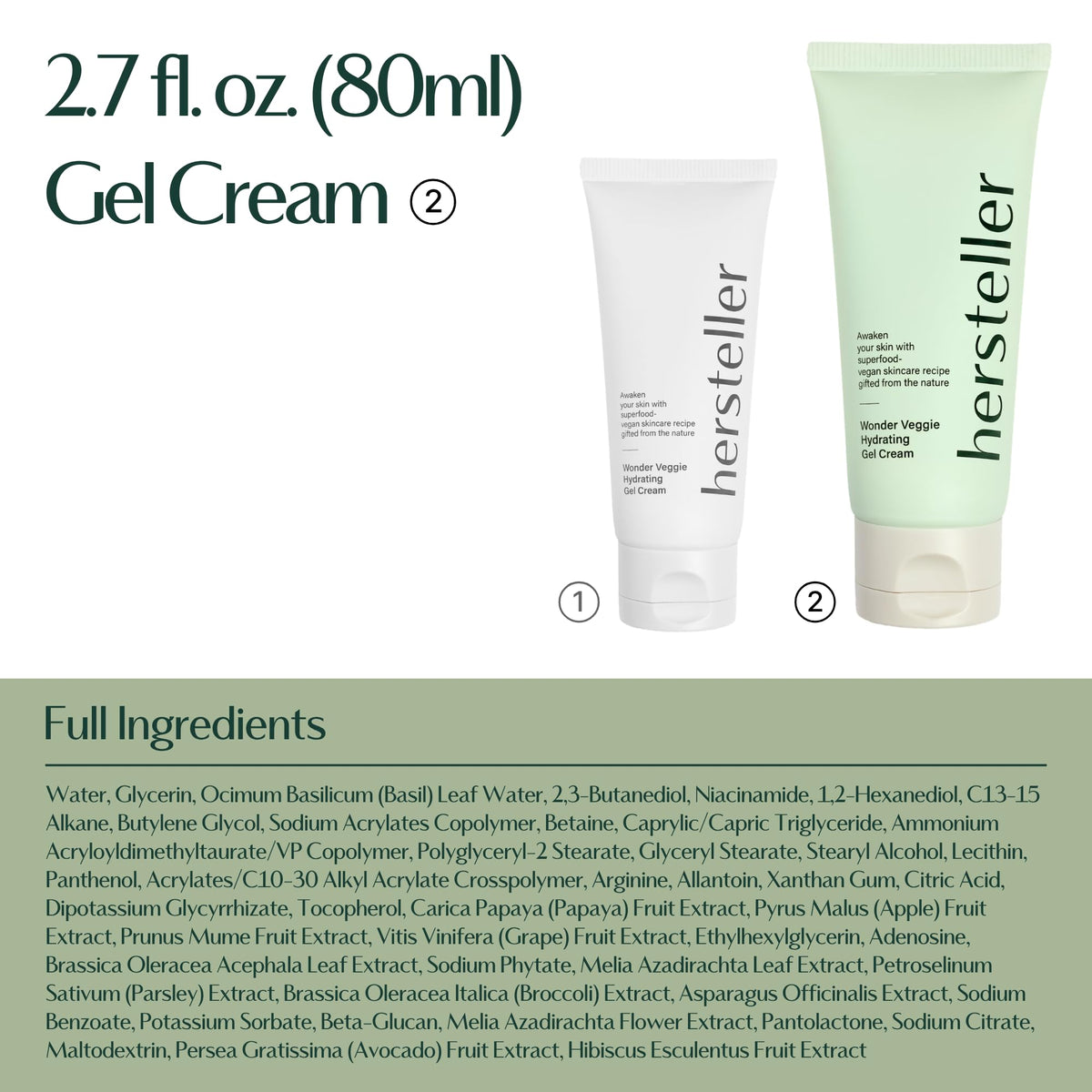 Hersteller Wonder Veggie Hydrating Gel Cream, Vegan K-Beauty Face Moisturizer with 72% Kale Extract, Lightweight Non-Sticky 24H Hydration for Sensitive Skin, Value Size, 2.7 fl oz / 80ml Hersteller buy supplements Au