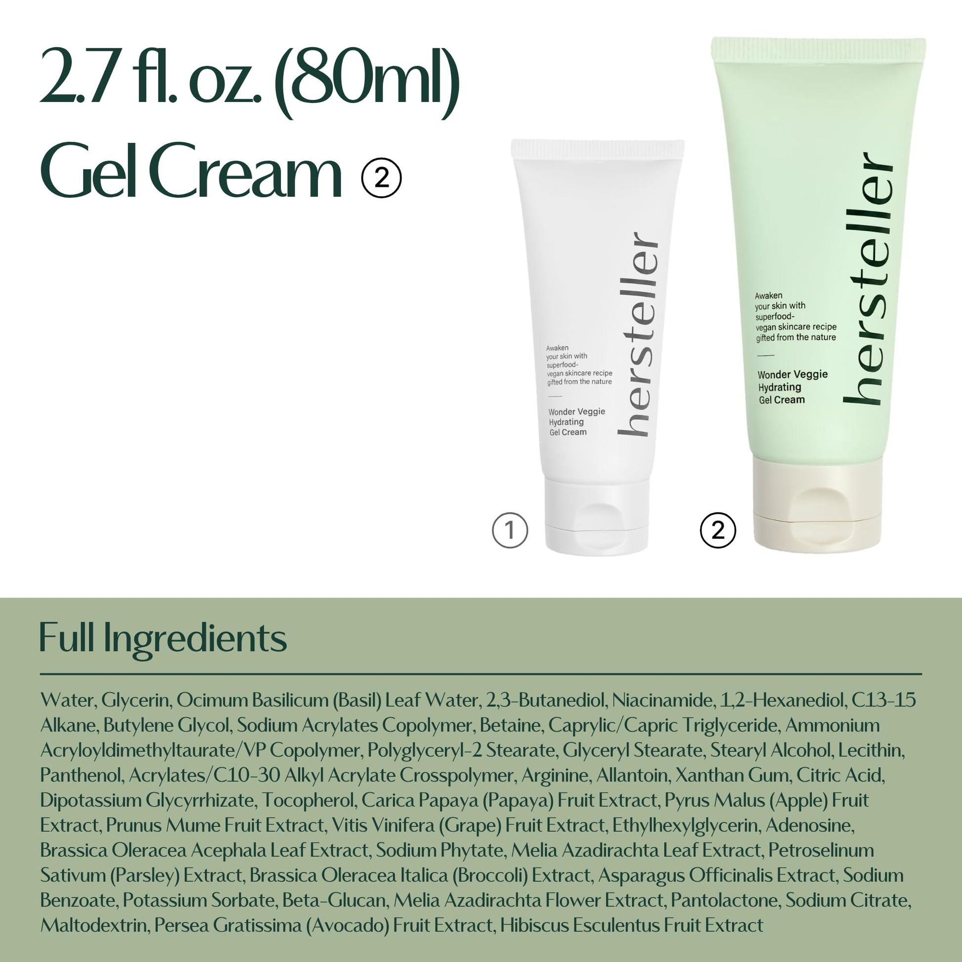 Hersteller Wonder Veggie Hydrating Gel Cream, Vegan K-Beauty Face Moisturizer with 72% Kale Extract, Lightweight Non-Sticky 24H Hydration for Sensitive Skin, Value Size, 2.7 fl oz / 80ml Hersteller buy supplements Au