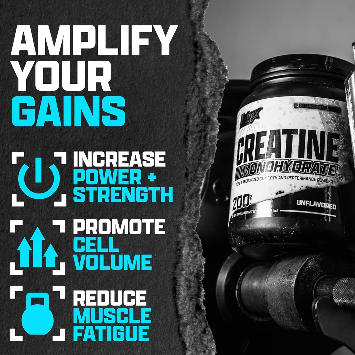 Nutrex Research Micronized Creatine Monohydrate Powder - 200 Servings (1KG) Pure, Unflavored Creatine Monohydrate Supplement for Muscle Gain, Strength and Performance, 5G Per Serv (2.2lbs) Nutrex Research buy supplements Au