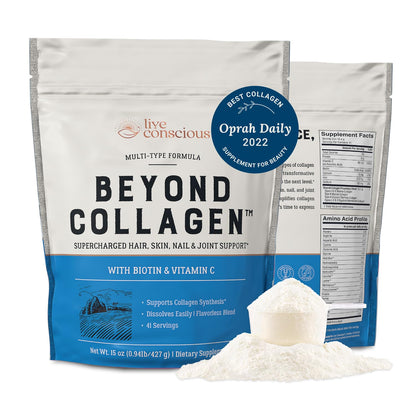 Live Conscious Beyond Collagen Multi Collagen Powder for Women w/Types I, II, III, V & X - Keto Friendly, Hydrolyzed Collagen Peptides Powder Blend w/Biotin & Vitamin C 41 Servings Live Conscious buy supplements Au