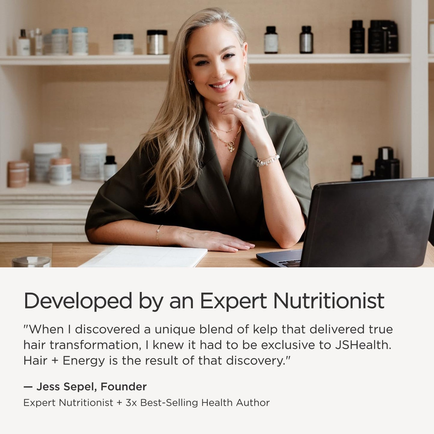 JSHealth Hair Growth Vitamins for Women. Hair + Energy with Kelp Iodine and Zinc. Supports Thickness, Strength, Energy. Nutritionist-Formulated (60 Capsules) | Hair Vitamins for Women and Men, Zinc and Iodine Hair Supplements for Hair Growth
