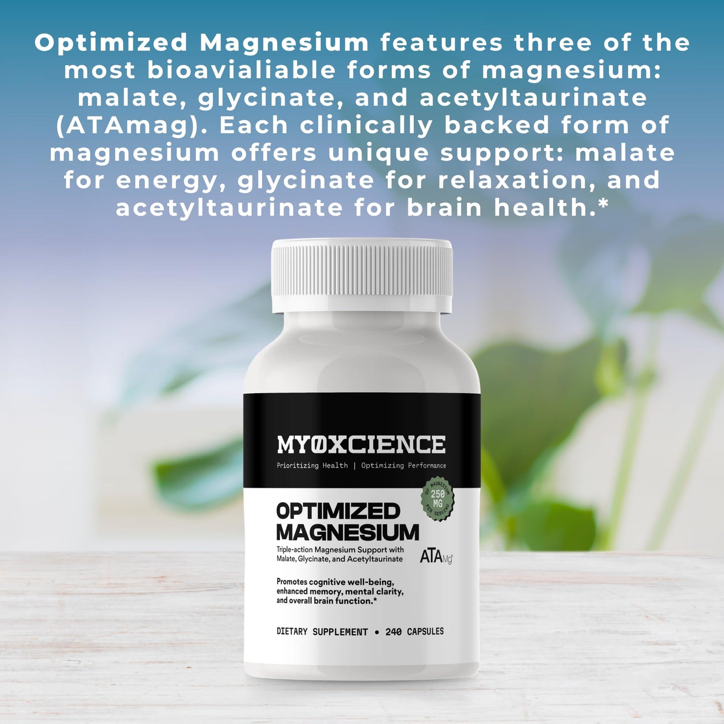 MYOXCIENCE Optimized Magnesium Glycinate + Magnesium Taurate (as ATAmag®) for High Brain Bioavailability to Support Stress Relief and Sleep | 80 Servings MYOXCIENCE buy supplements Au