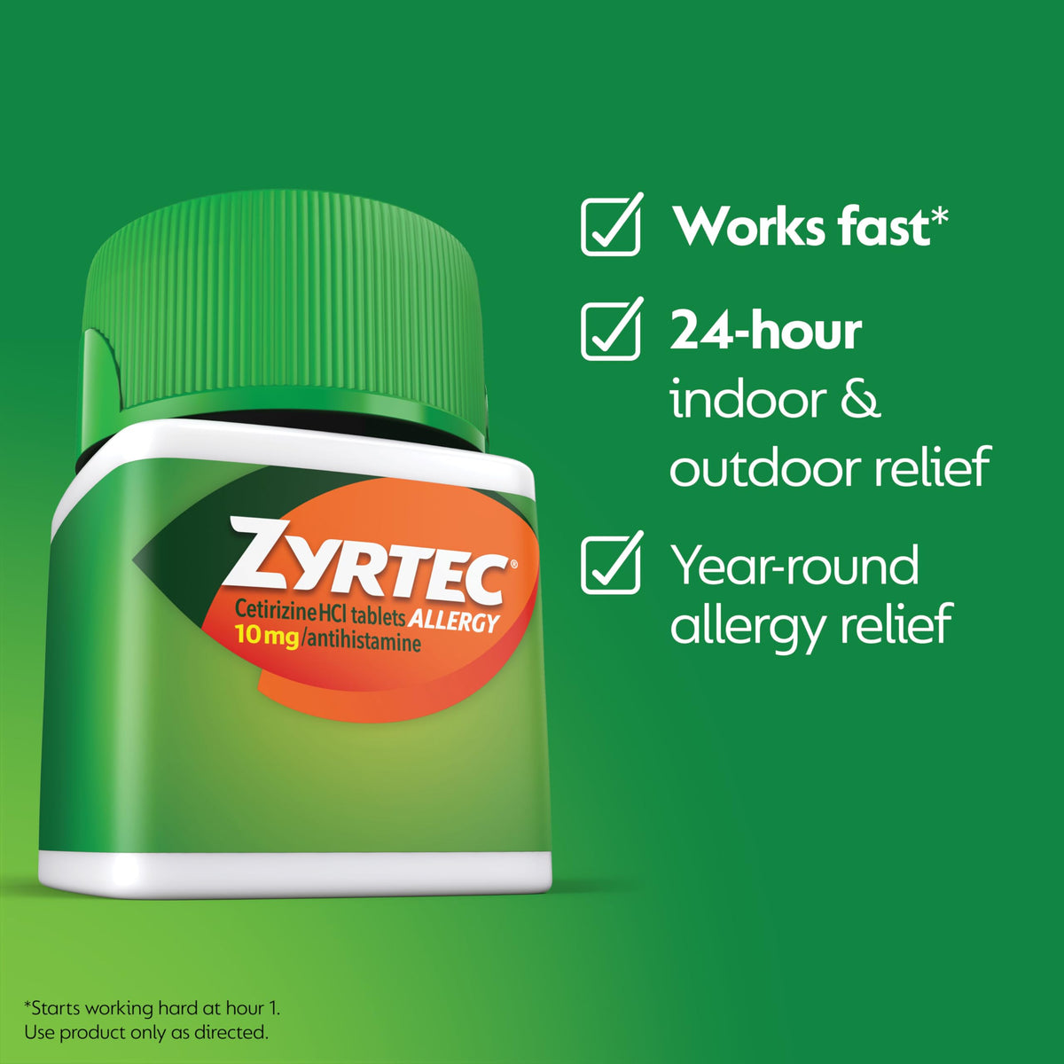 Zyrtec 24 Hour Allergy Relief Tablets, Fast-Acting Allergy Medicine for Indoor & Outdoor Allergies, Cetirizine 10 mg Tablet Antihistamine, 30 ct Bottle & 3 Single-Dose Travel Packs Bundle Pack Zyrtec buy supplements Au