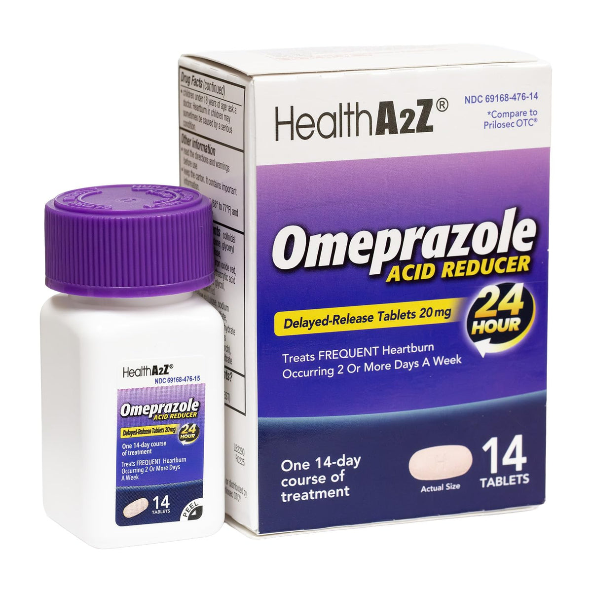 HealthA2Z® Acid Reducer | Omeprazole 20mg | Delayed - Release Tablets | 24 Hours | Treats Frequent Heartburn | Occuring 2 or More Days A Week (14 Counts) HealthA2Z buy supplements Au