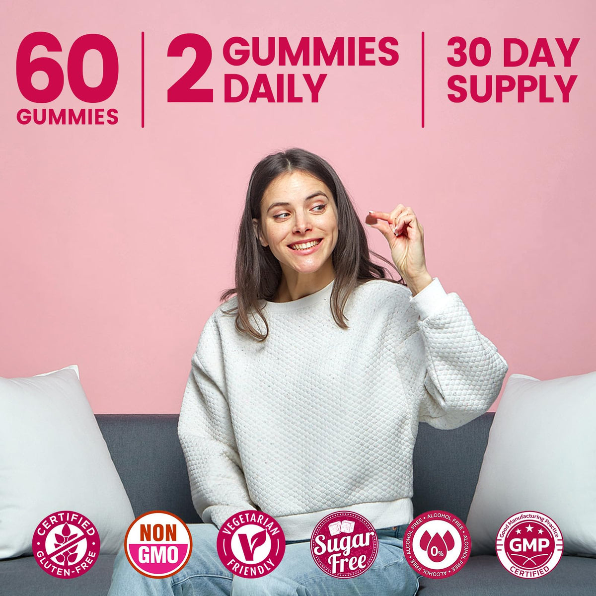 JIANKYTZ (2 Pack) Sugar Free Premium Feminine Balance Gummies for Women - Vaginal Health, Antioxidant, Digestive Health, PH Balance Support, Vaginal Probiotics for Women Gummies, Max Absorption JIANKYTZBuy Supplements Australia